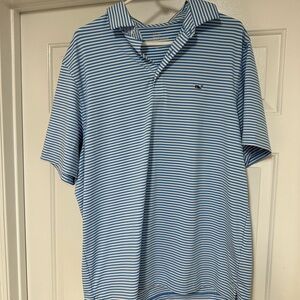 Vineyard Vines Men's Blue Striped Polo Shirt